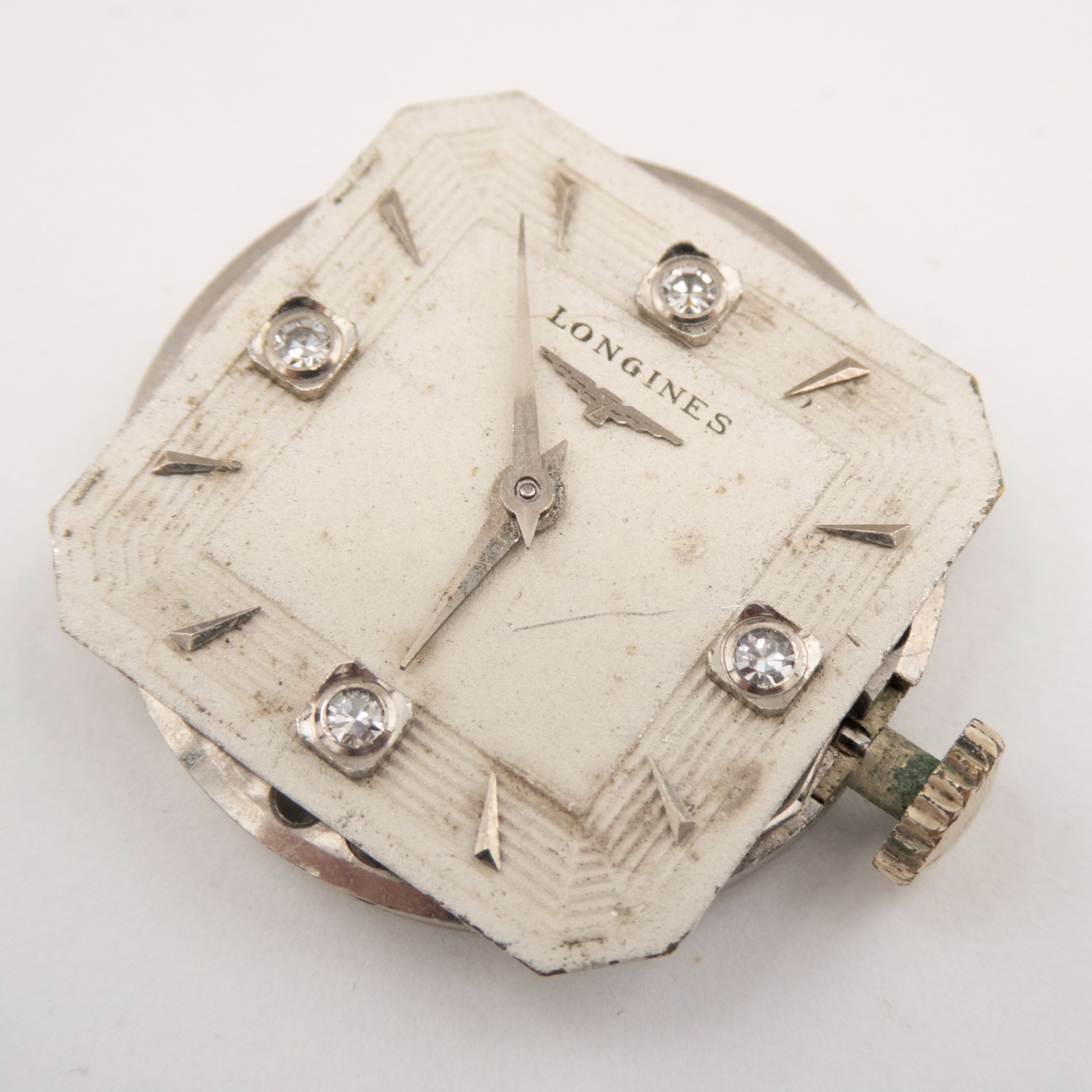 Vintage Longines Cal. 23Z 17-Jewel Wristwatch Movement, Diamond Dial, Keeps Time