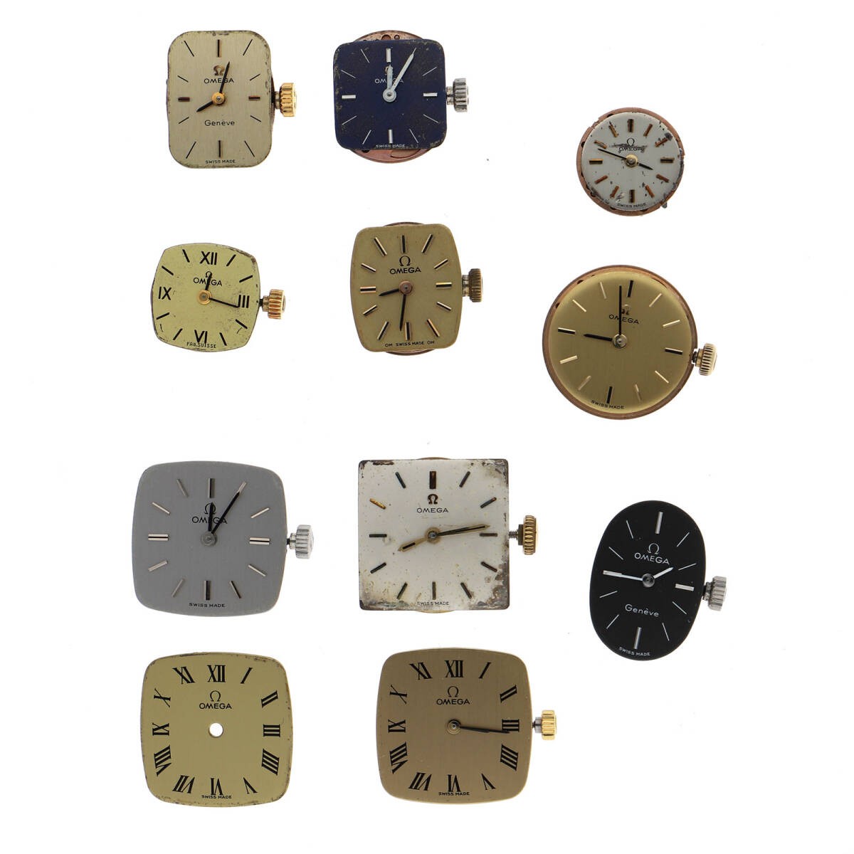 OMEGA Genuine Movement 10 Piece Lot Wrist Watch Parts Mixed Color For Parts #1