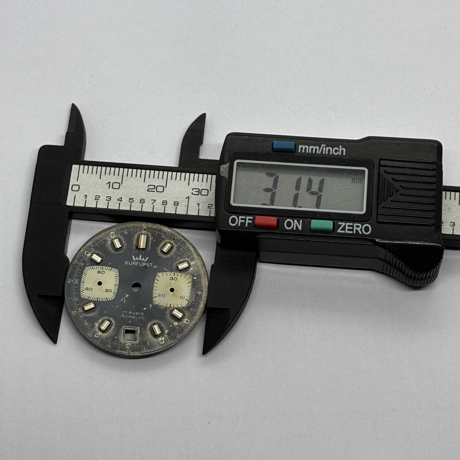 LOT OF 5 VARIOUS BRANDS WATCH DIALS FOR VALJOUX 7733 AND 7734 SOLD AS IS