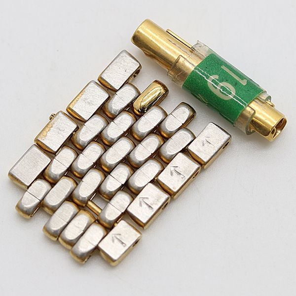 Omega De Ville men’s watch with original 4-link gold-colored 16mm watch band.
