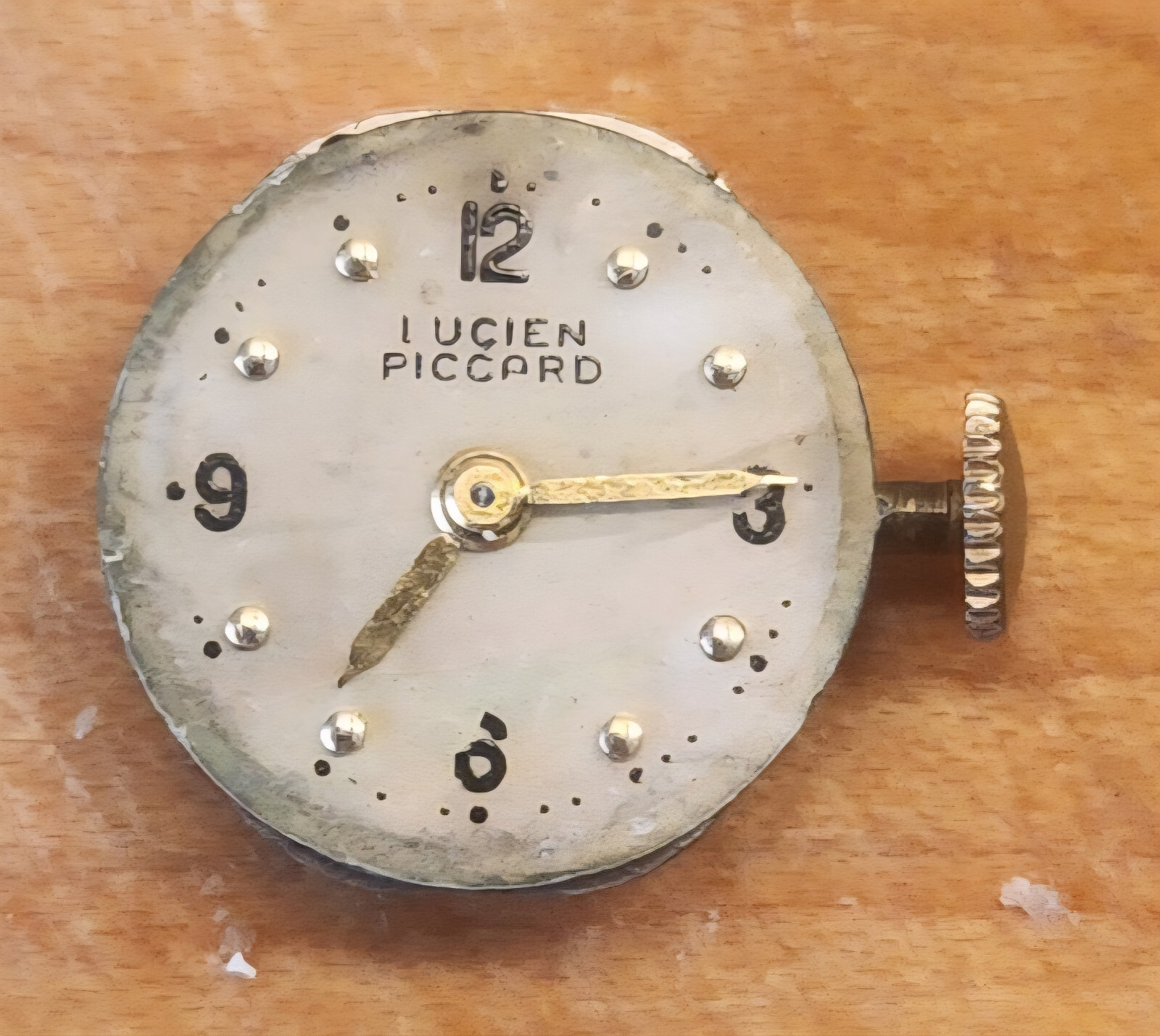 Lucien Picard 6142 Watch Movement w/Dial Hands St-Cr – runs