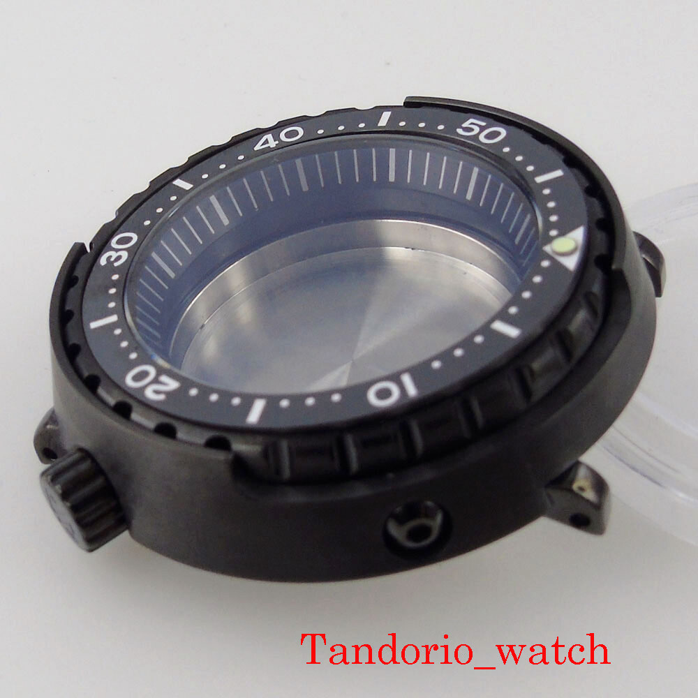 Black Watch Part Fit For NH35A Skx007 Watch Case Sapphire Glass 200m Resistance