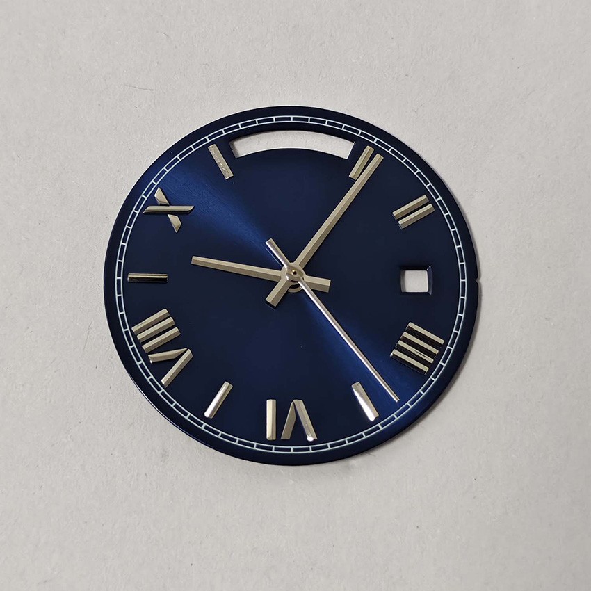 30.8MM Dual Calendar Watch Dial Silver-Tipped Dial Hands for 8285 Movement