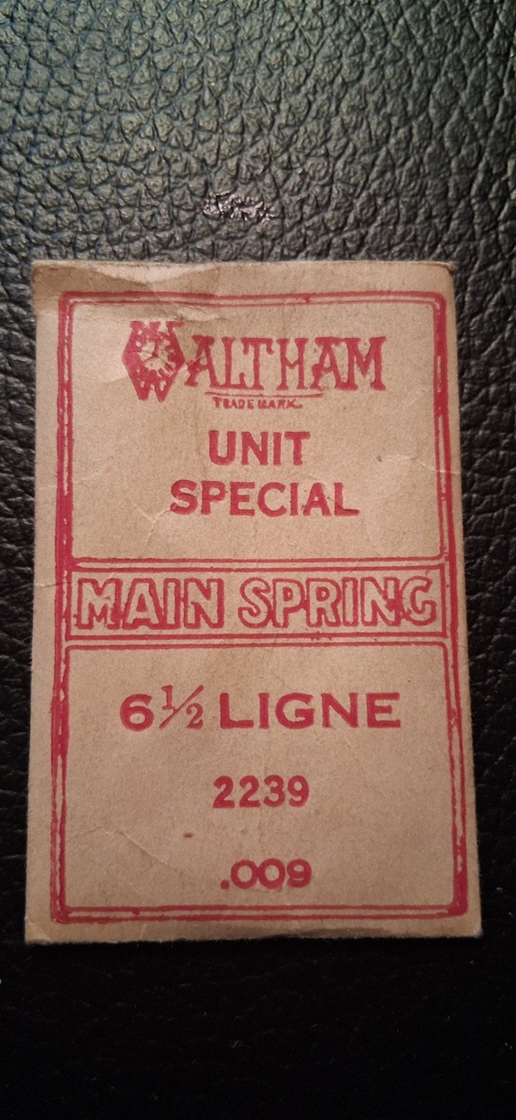 Waltham Watch Mainspring No. 2239 6 1/2 Ligne 0.009 Unit Special