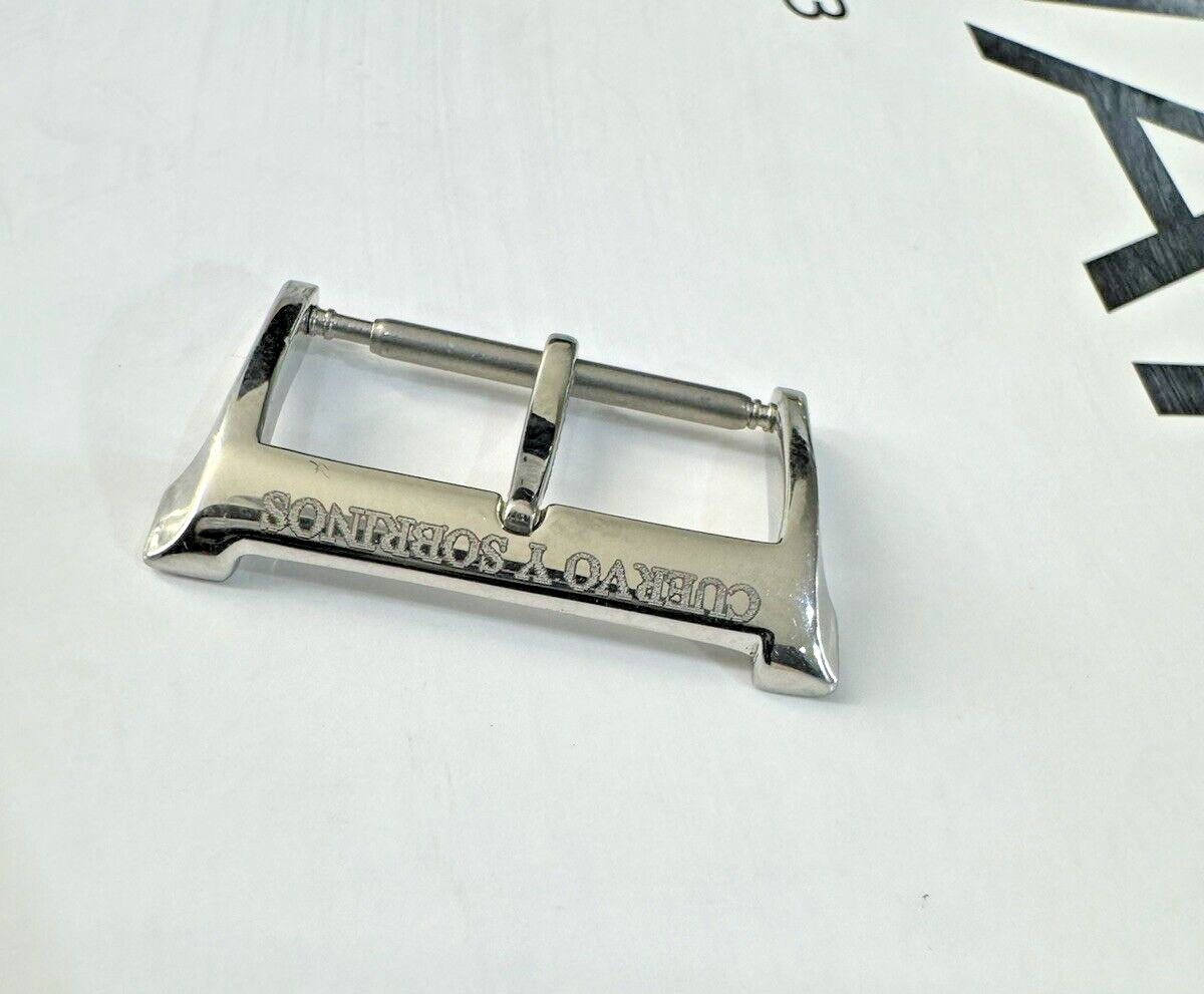 CUERVO Y SOBRINOS Watch Pin Buckle Clasp Stainless Steel 18 mm Swiss Made New