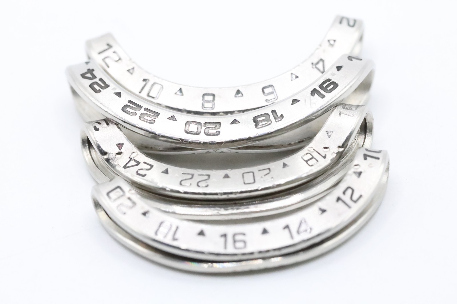Rolex Explorer II 16550 16570 24-Hour Bezel Lot Bent Parts Repair Used #852