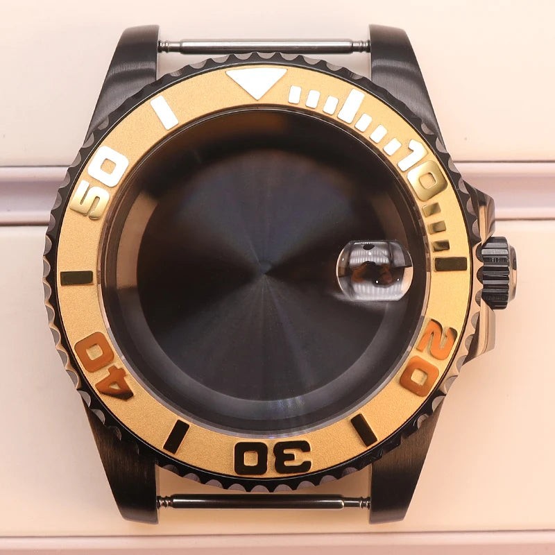 40mm Watch Case Sapphire Yacht Bezel For nh35 nh34 NH36 NH38 Eta2824 Miyota 8215