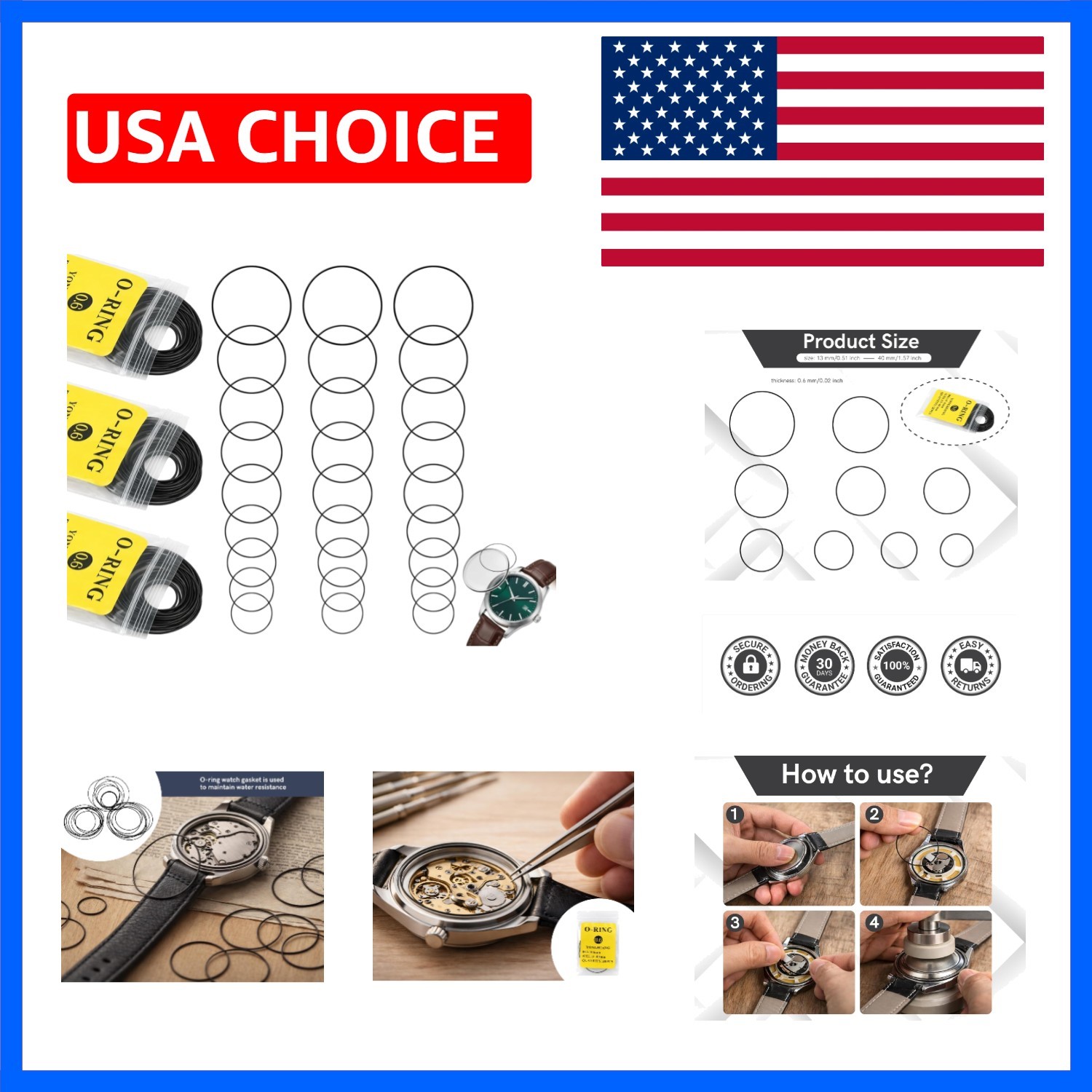 84 Pcs O Ring Watch Gasket 0.6 13-40mm Watch Gasket Replacement Set Rubber O …