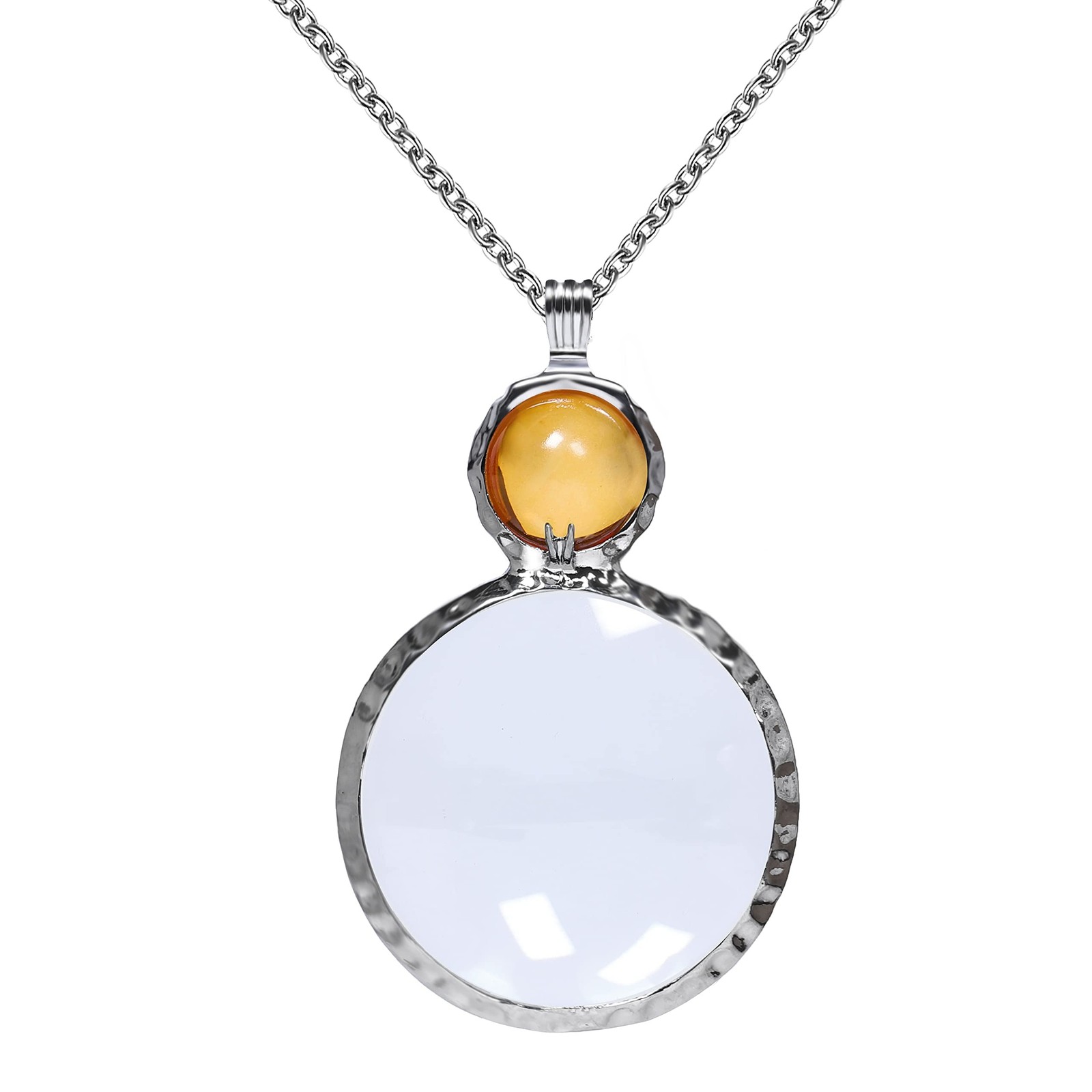 Magnifying Glass Necklace,Jiulory 10x Long Chain Glass Lens Magnifier Mama Ne…