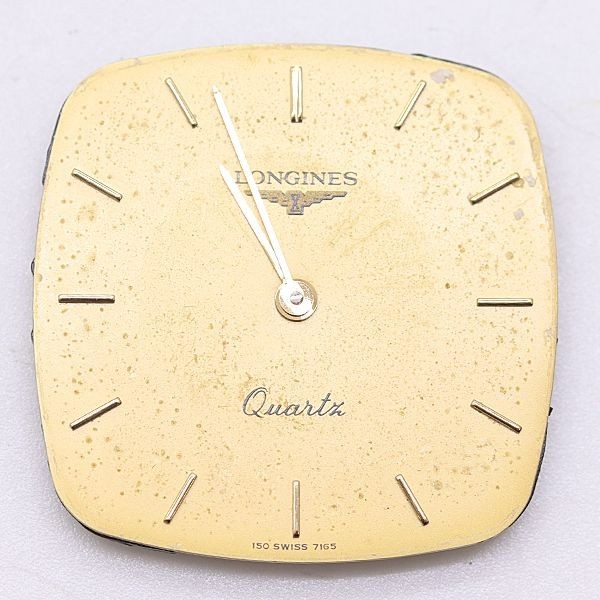 Longines Cal L150.4 Quartz Movement Only Square Gold Dial Men’s Watch For Parts