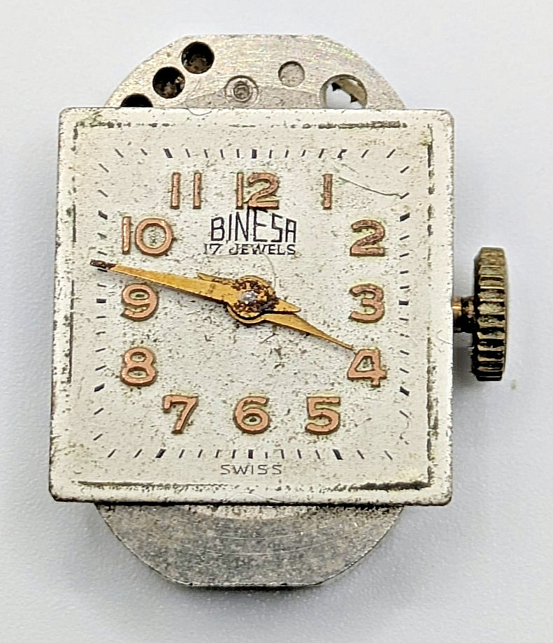 Binesa FHF 75 Manual Wind Watch Movement Swiss 17 Jewels Parts Repair 15.6mm