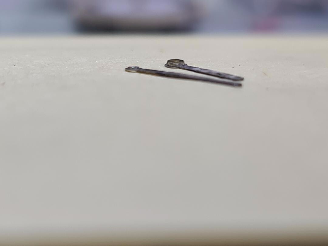 GENUINE USED BLACK HANDS HOUR MINUTE HANDS PATINA SEIKO 6139-6012 6013 6139-6040