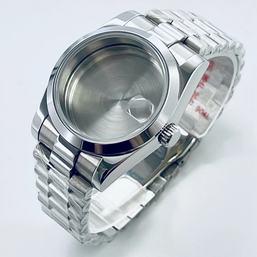 36mm 40mm Stainless Steel Watch Case+Strap Sapphire glass For NH34/35 Eta2824