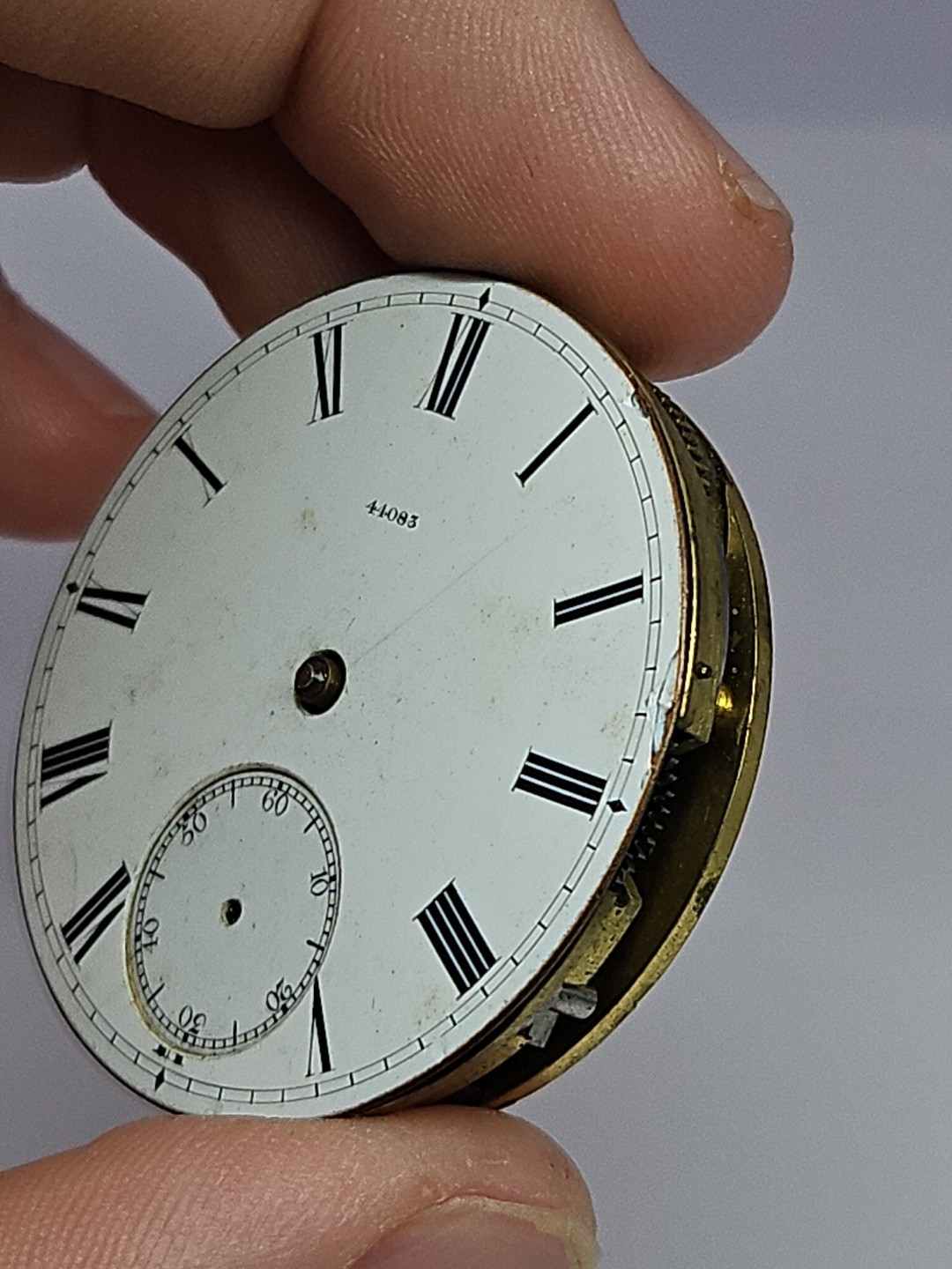 Antique 44083 LONDON POCKET WATCH MOVEMENT 39.78mm For Parts/Repair
