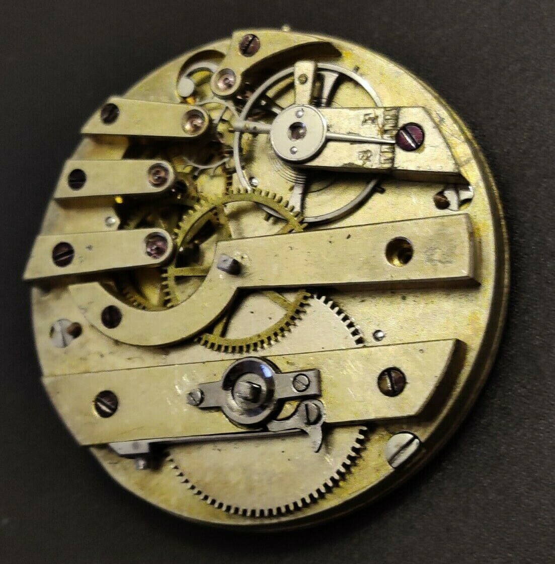 Rare Julius Huguenin Railway Time Keeper movement 41mm pocket watch movement