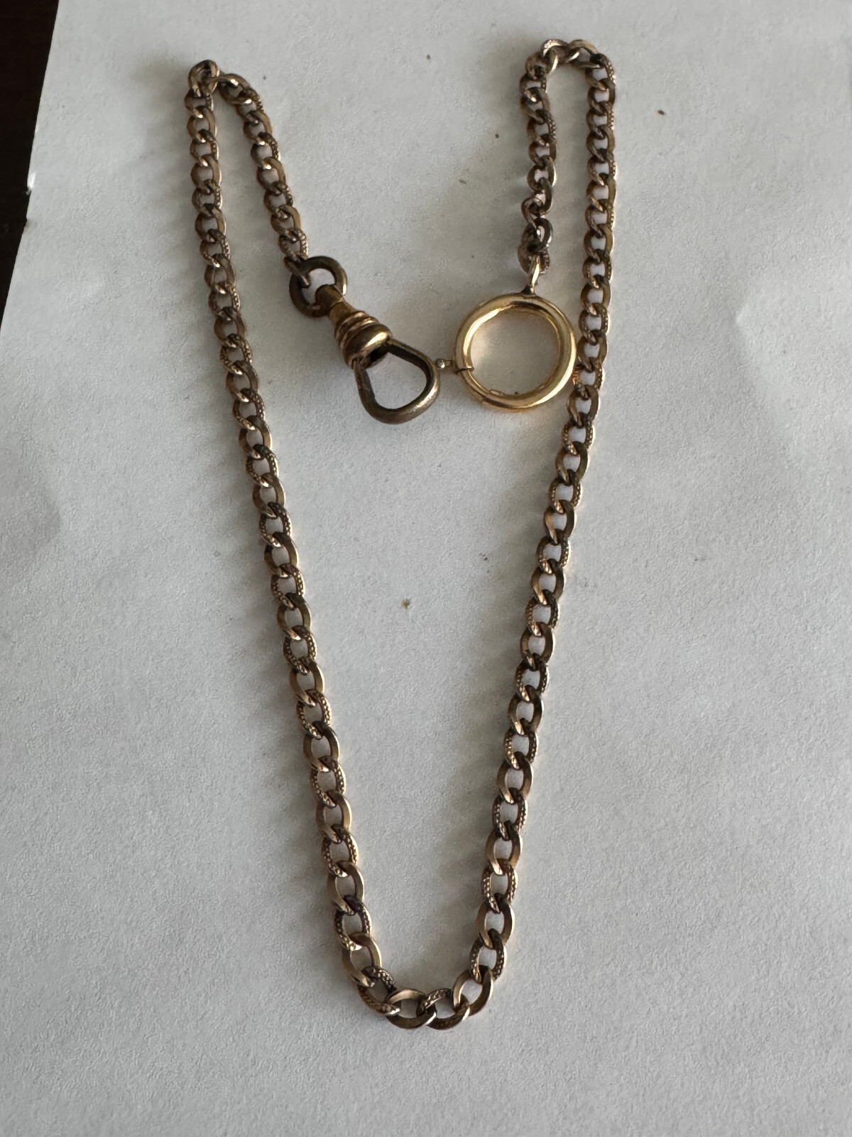 VINTAGE 13.5 INCH SWANK POCKET WATCH CHAIN YELLOW GOLD FILLED