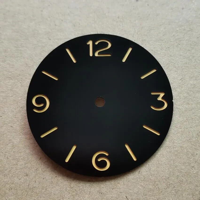 39mm black Watch dial Green luminous for eta6497 6498 ST3600 ST3621