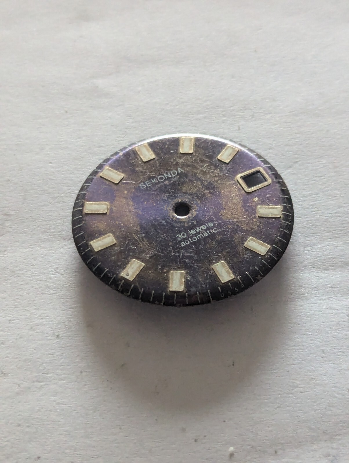 Vintage Poljot 2209 Sekonda Watch Dial (Unusual Colour & Nice Pattina