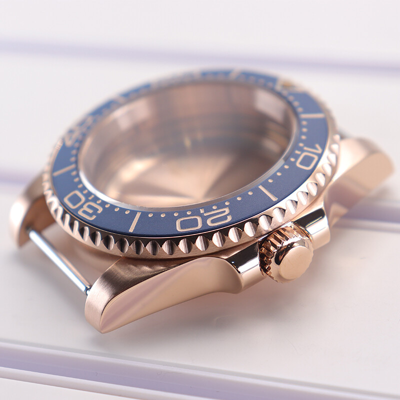 40mm Rose gold Watch Case+ Sapphire Glass Stainless Steel For Seiko Nh35 2824