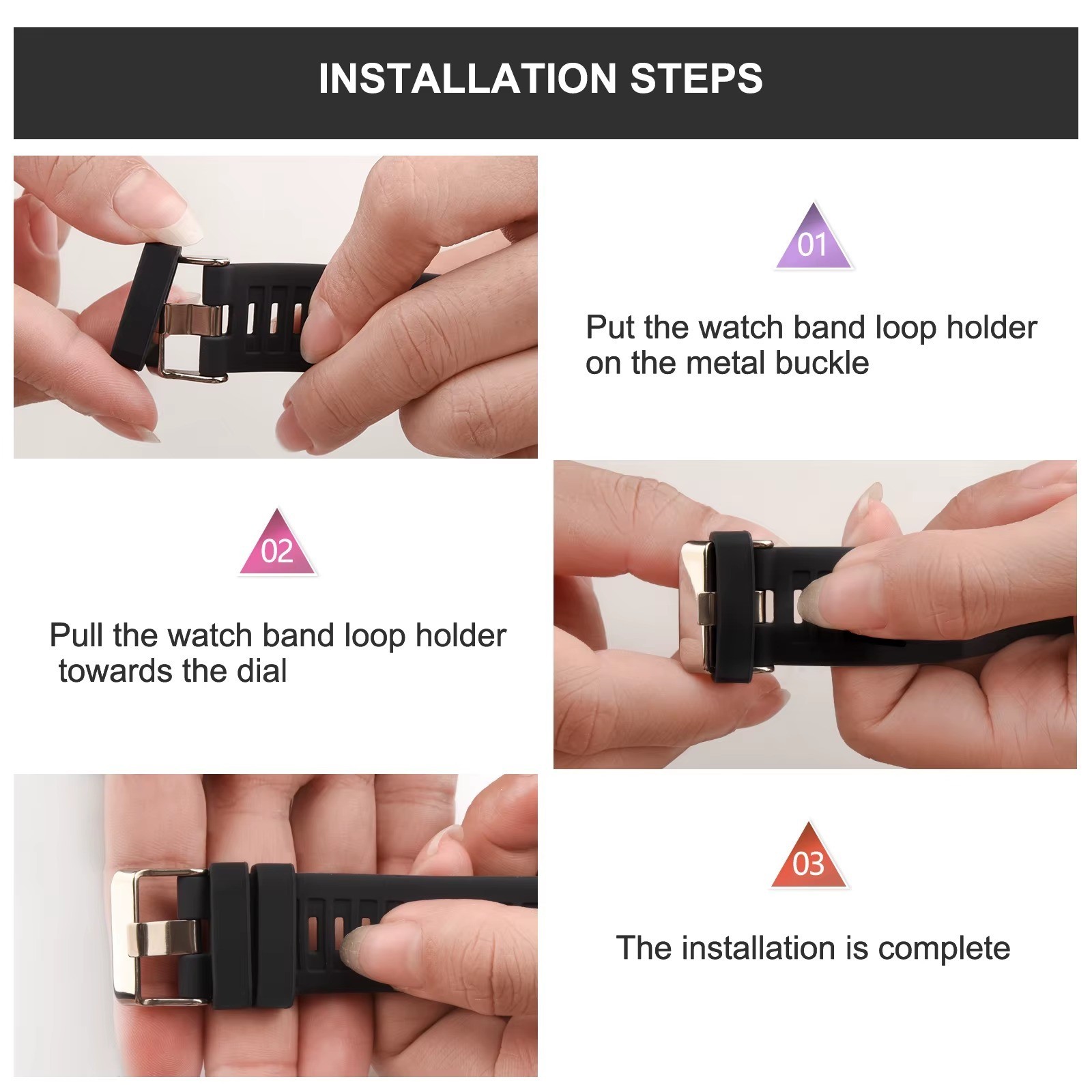 Keeper 20/22mm hoop watch Band Buckle Strap Loop Rubber Holder Silicone UK