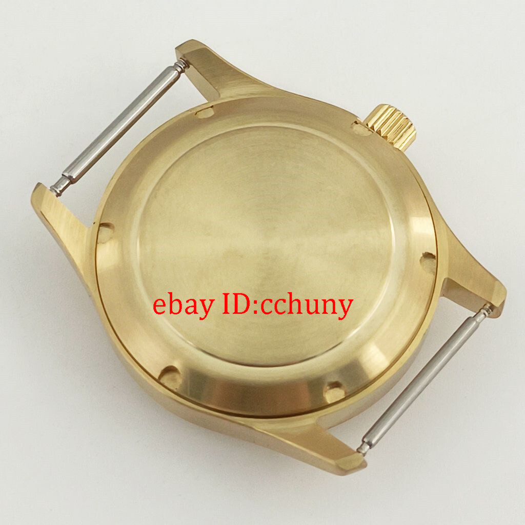 36/39mm sapphire gold watch case solid/glass back fit NH35 NH34 PT5000 movement