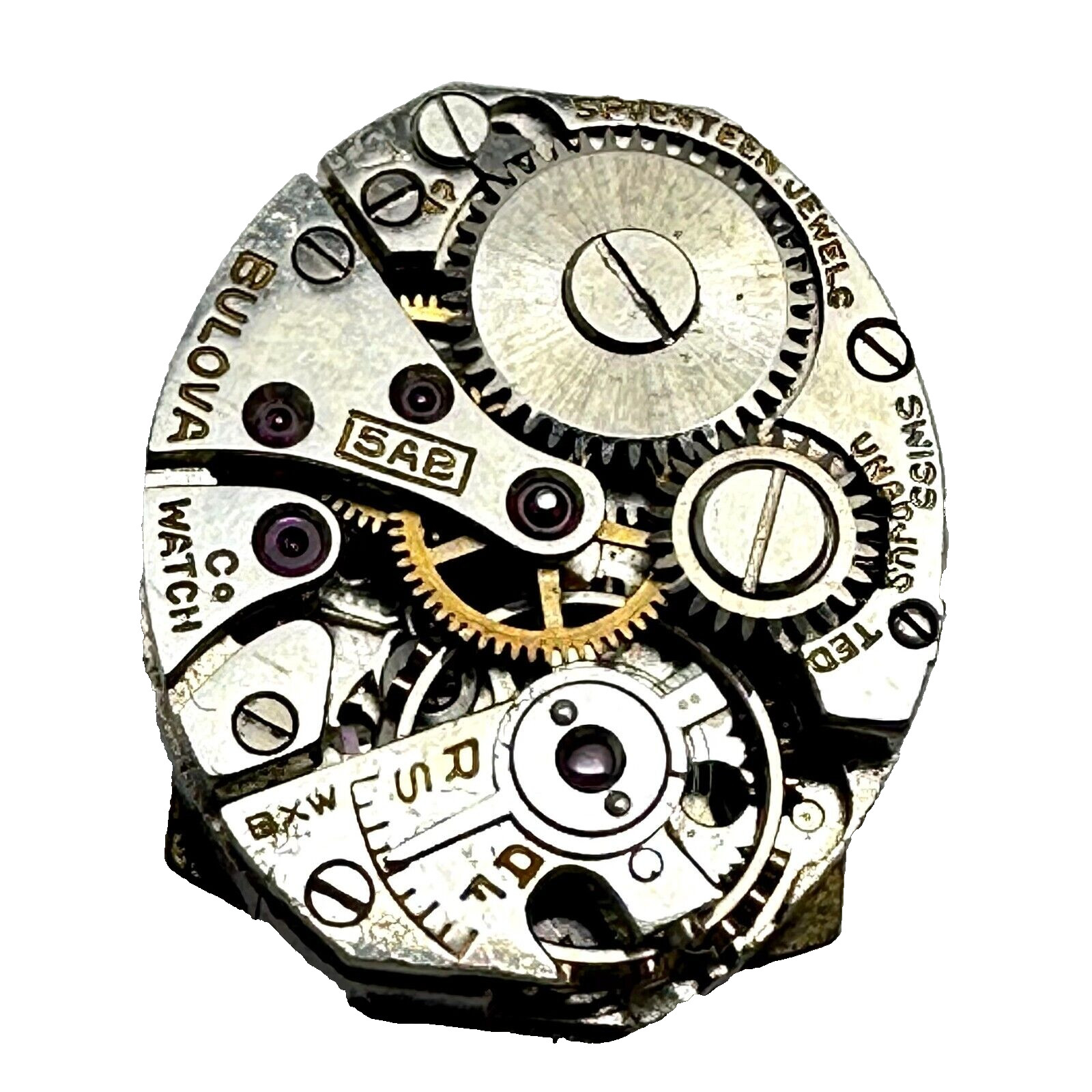 Bulova 5AB Mechanical Movement Hands Dial PARTS ONLY 20-257