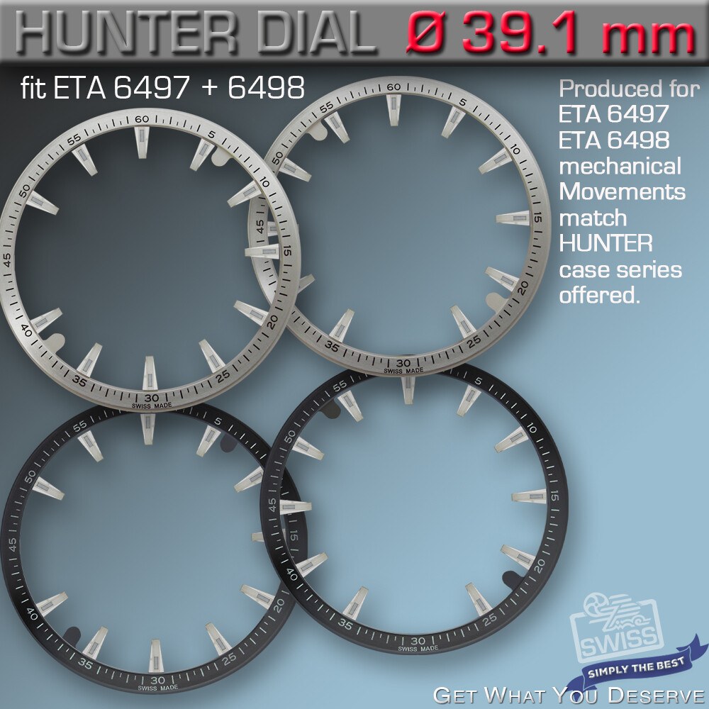 DIAL SKELETON HUNTER Ø 39.1mm, FOR MOVEM. ETA UNITAS 6497/98, BLACK,RHOD. S01-04