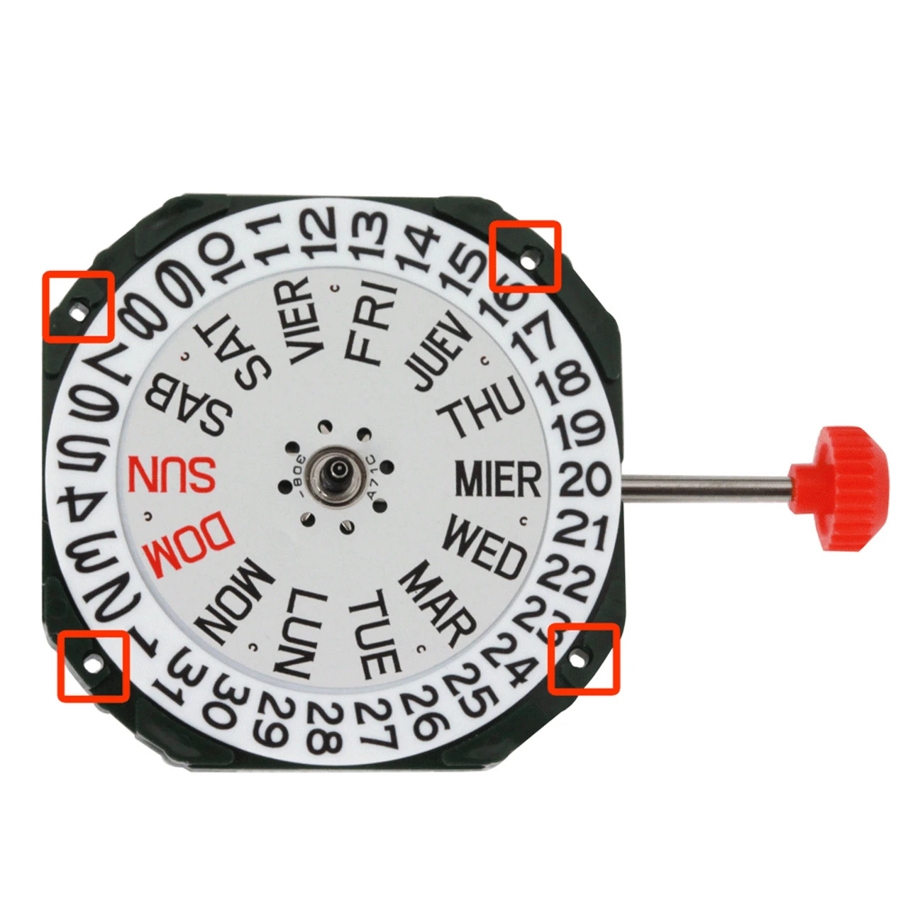 Original Miyota 2305, 3 Hands, Day/Date @3, Japan Quartz Movement