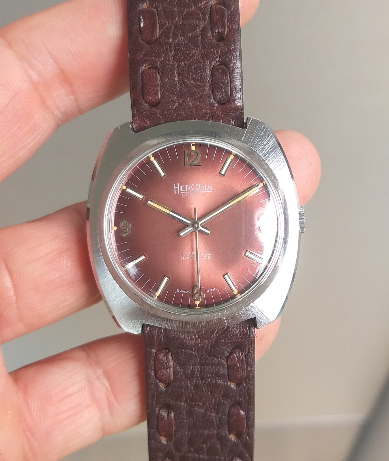 Peseux 7050 FHF 251 Project Watch 37mm Swiss Case and Dial Vintage 1970’s NOS