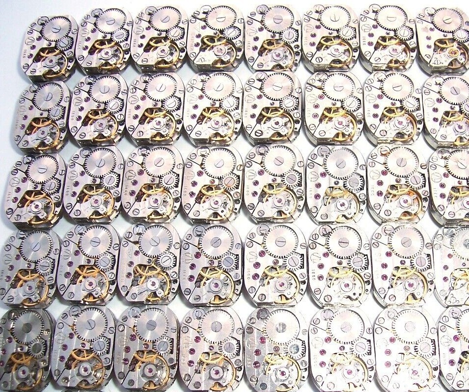 Lot 50 ladies watch movements LUCH Geneve Waves 14×18 mm. Steampunk Art