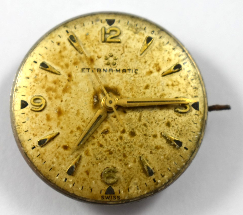 Vintage Eterna Matic 1247UC 17J Automatic Wrist Watch Movement lot.wi