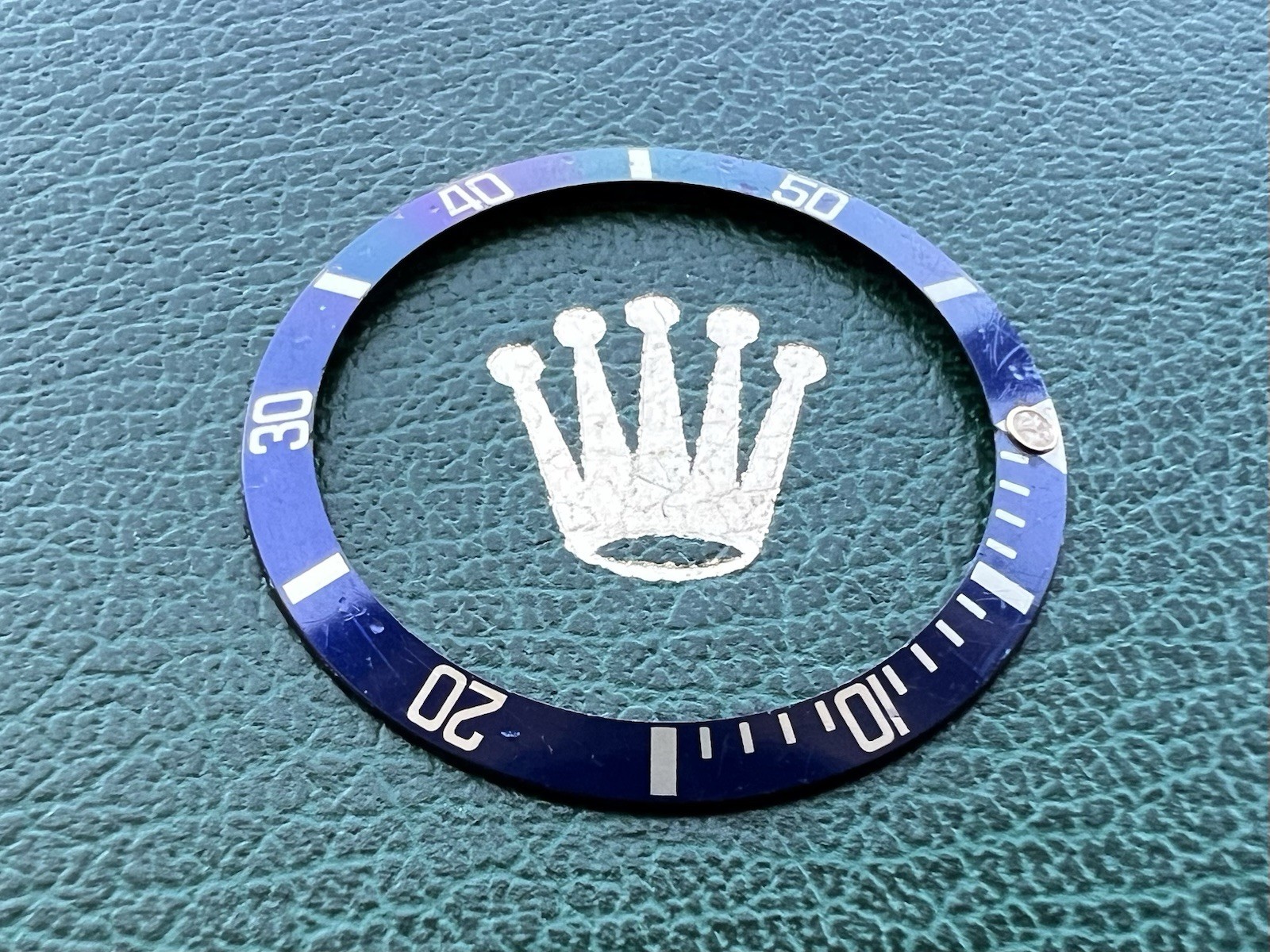 Genuine Rolex Submariner 16803 16613 16808 Flat 4 Blue Silver Bezel Insert #1533