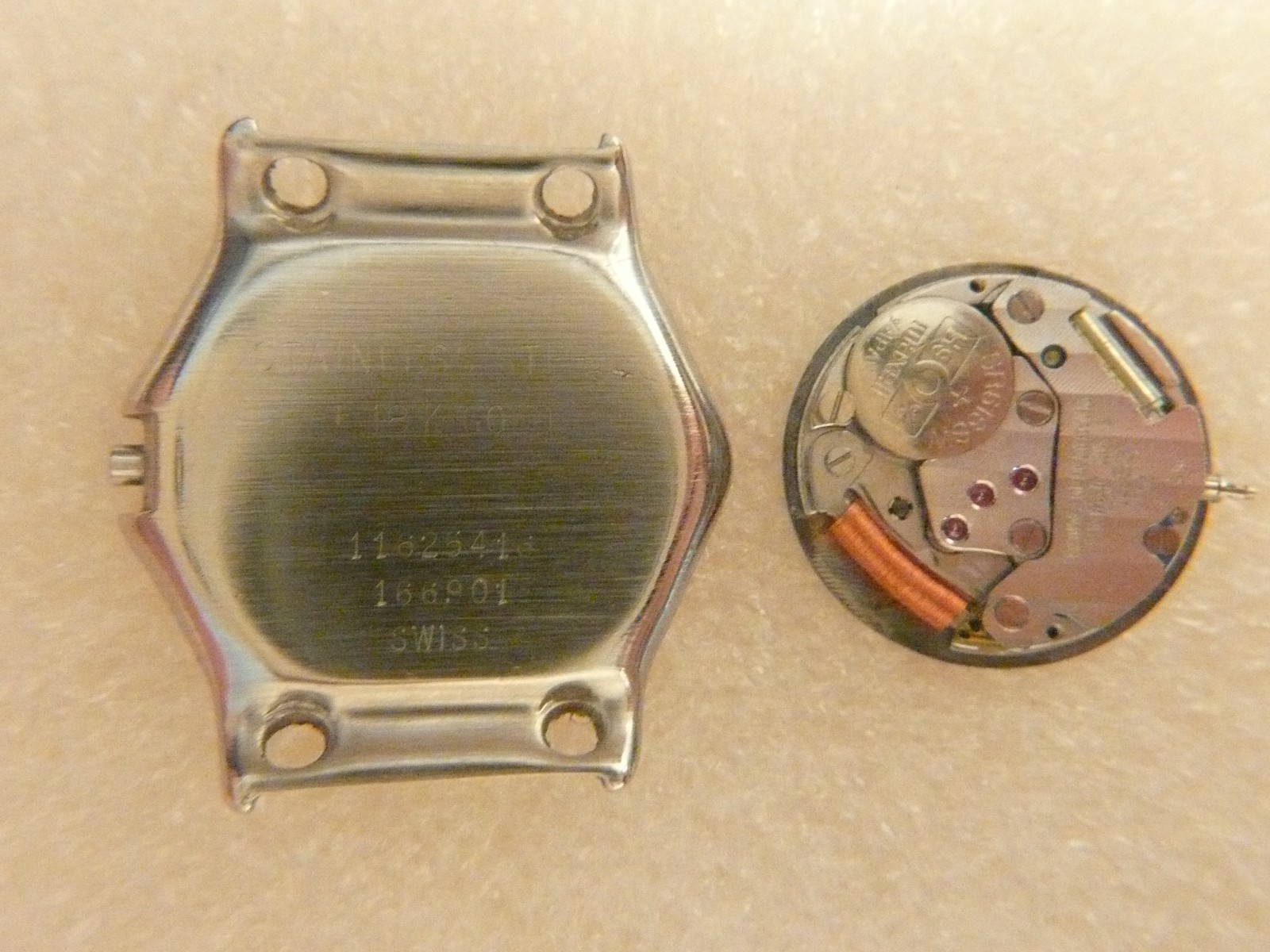 Ebel 166901 Classic Wave Watch Case with screw face Movement included, For Parts