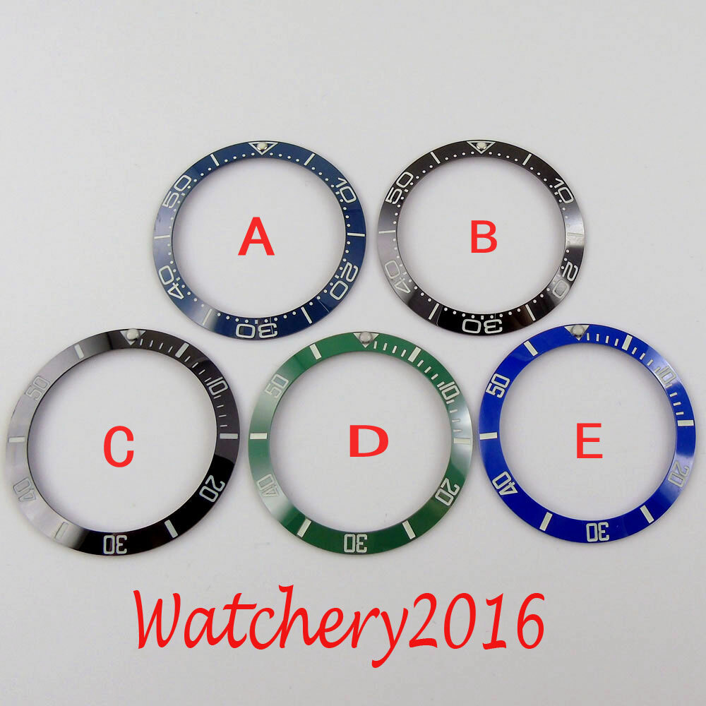 38mm black blue green luminous ceramic bezel insert fit for 40mm SUB men’s watch