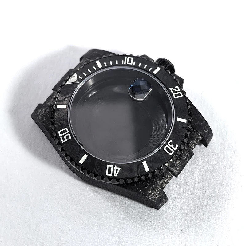40.5mm Carbon Fiber SUB Diver Case Sapphire Glass for 3135 Movement 28.5-29 Dial