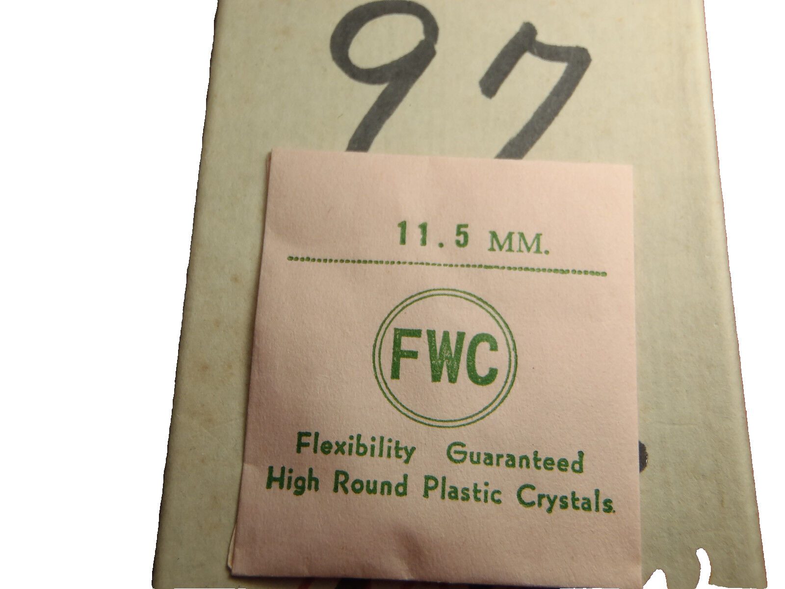 FWC HIGH ROUND Diamond Edge PLASTIC WATCH STEP CRYSTAL 11.5 MM NOS