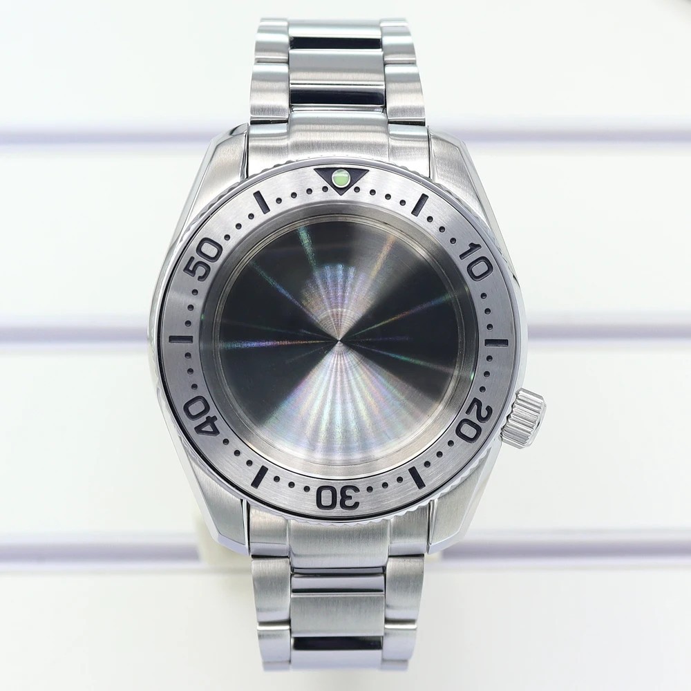 42mm Silver Watch Case Strap Set Sapphire Glass for NH35 NH36 NH34 NH38 NH70