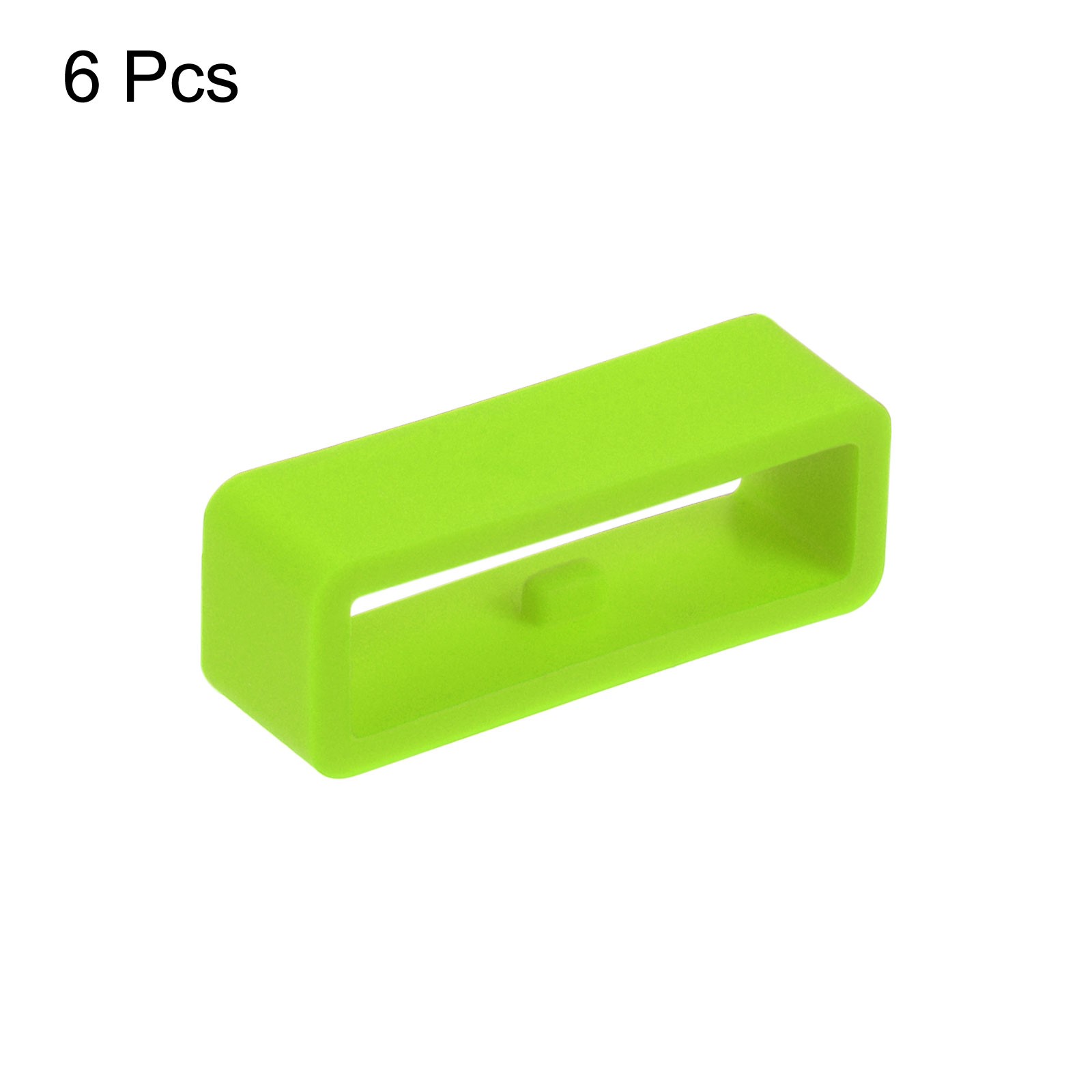 6pcs Watch Strap Loop Fastener Rings 20mm Rubber Watch Holder Keeper Green