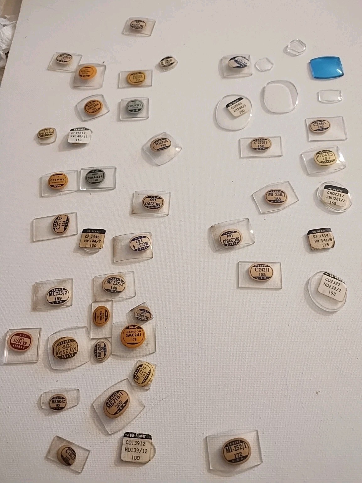 Watch Face Crystals Lot Of Forty Six Various Sizes Vintage Free Shipping