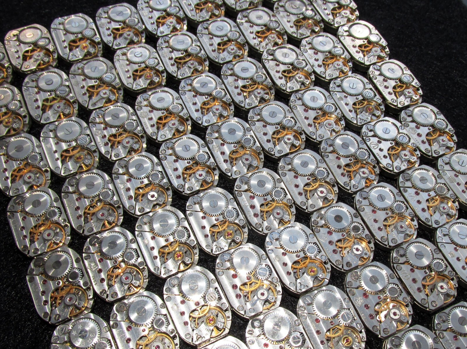 Lot 55 ladies watch movements LUCH Geneve Waves Anglage 14×18 mm. Steampunk Art