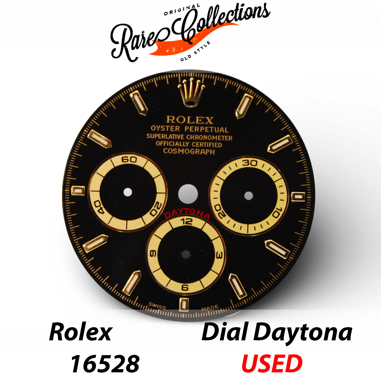 Rolex Dial 16528 Used Black Daytona Zenith Dial Luminova