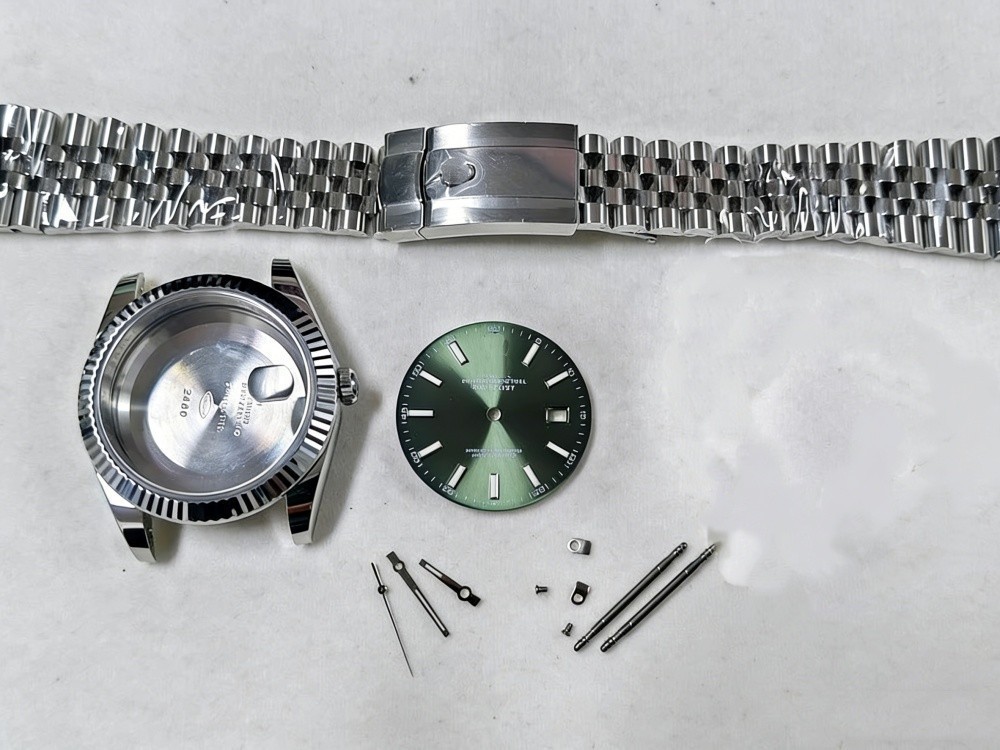 DIY SET for Dj 41MM 3235 watch case + dial + hands +Stainless Steel Strap