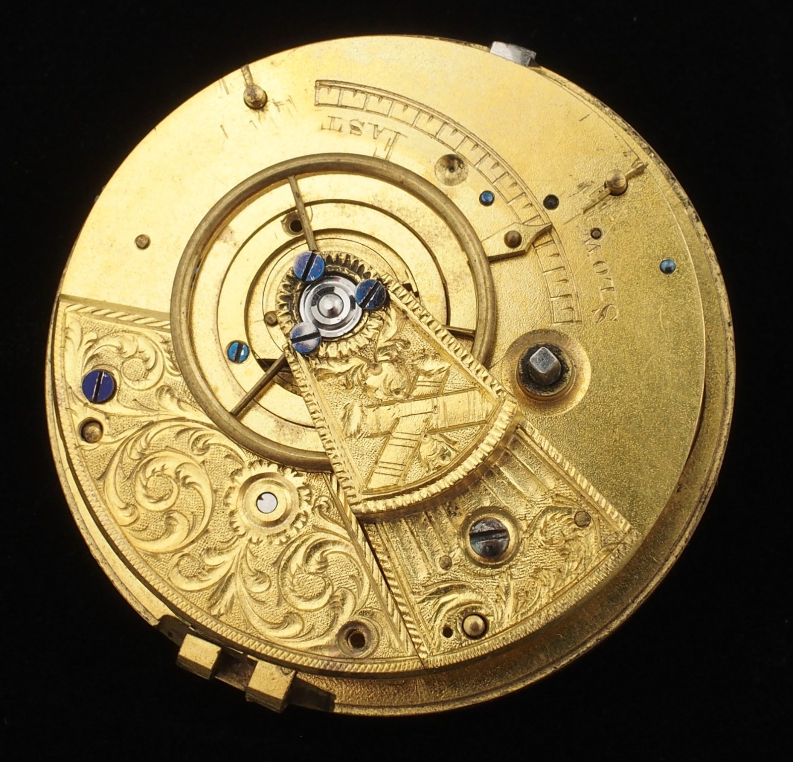 Antique Fusee Pocket Watch Movement for Parts Repair #F272