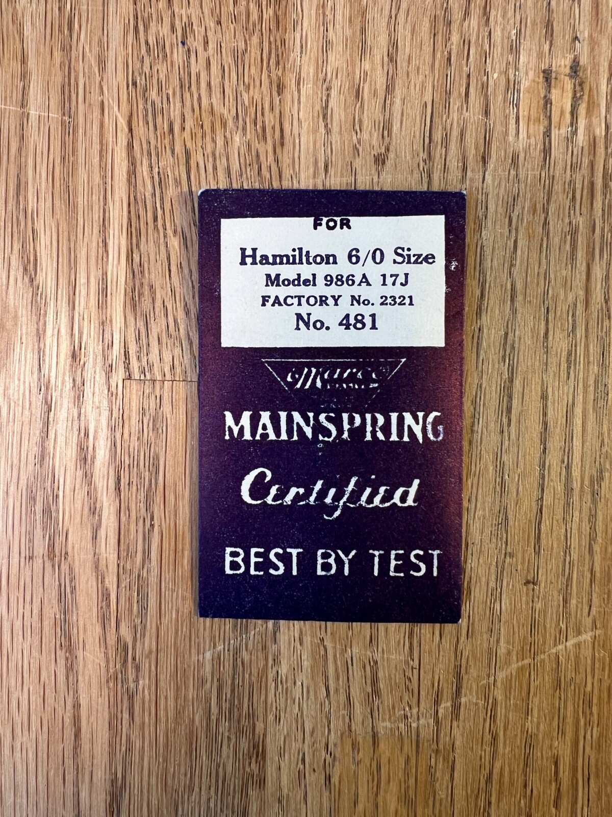 Marco Mainspring NOS