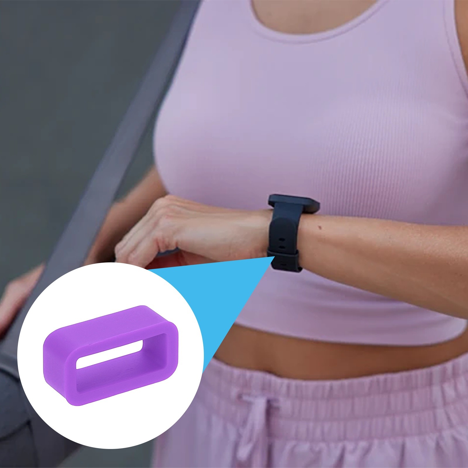 6pcs 12mm Purple Watch Band Loop Silicone Watch Strap Retainer Loop for Watch