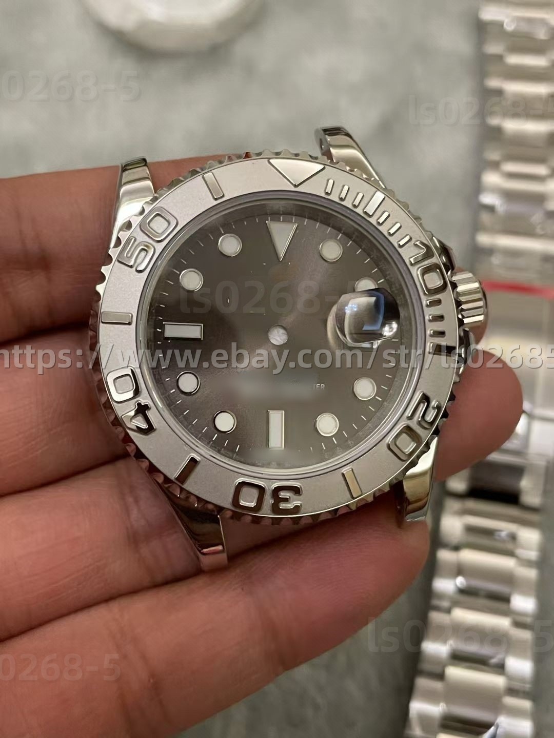 DIY SET for 3135 40MM Watch case + dial + hands + Strap sapphire