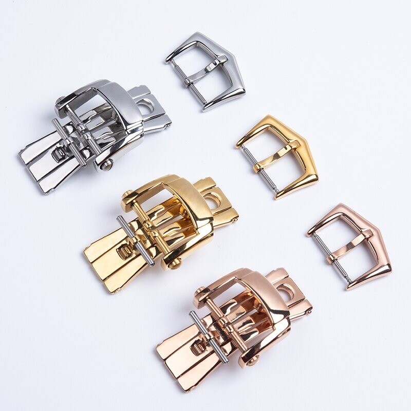 18mm Stainless Steel Deployment Clasp Buckle For Patek Philippe Silver Rose Gold