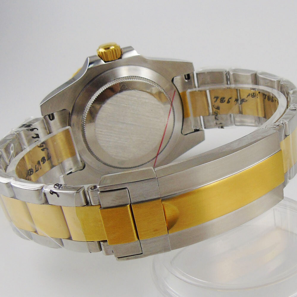 BLIGER Two Tone Gold Watch Case fit NH35A ETA 2836 2824 MIYOTA 8215 821A MINGZHU