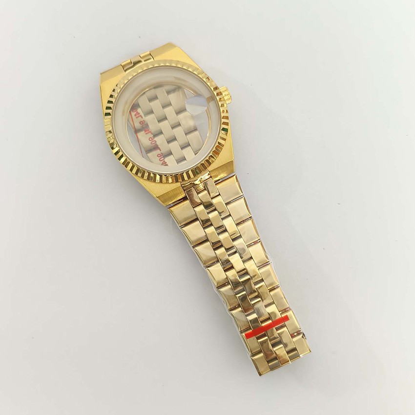 39.5MM Steel Watch Case Strap Magnifying Sapphire Glass For NH35/NH36 Movement