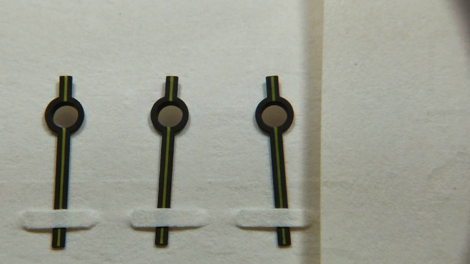 Black Star White Enamel Strip, 3 Hands (Hour, Minute, Second), 26mm, 90/150, for